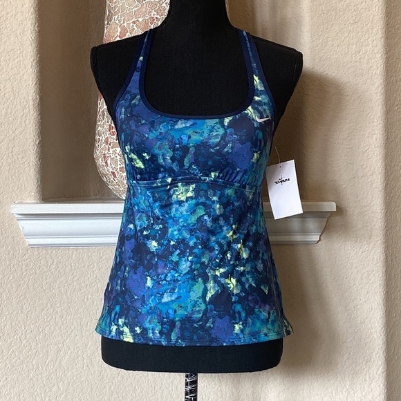 Nike Swim Earth Dye Racerback Tankini Top Size S - Picture 3 of 9